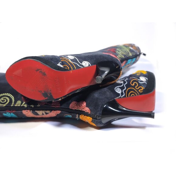 DEMIR FLORAL EMBROIDERED Heeled BOOT Womens Size 36 | US 6 - Picture 8 of 11